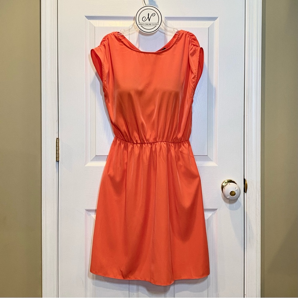 MOSSIMO Women’s Dress with Cap Sleeves Orange-Salmon Size M
